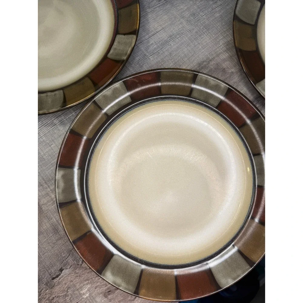 Pfaltzgraff Everyday Taos Dinner Plates Set of 6 Brown Tan Grey 11